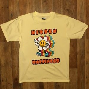 Men's Size S Bleeker and Mercer Hidden Happiness Graphic Print T shirt Ivory